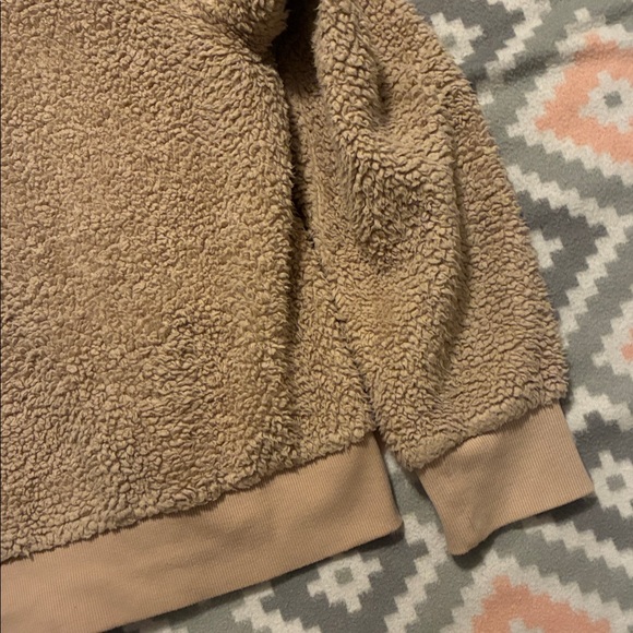 Calvin Klein Womems Beige Sherpa Zip-Up Jacket Size Large - Picture 11 of 12